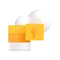 Gelbes Vorhängeschloss vor einem orangefarbenen Speichersymbol.